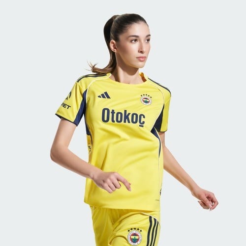adidas Fenerbahçe 25-26 Kadın Sarı Futbol Deplasman Forması.-