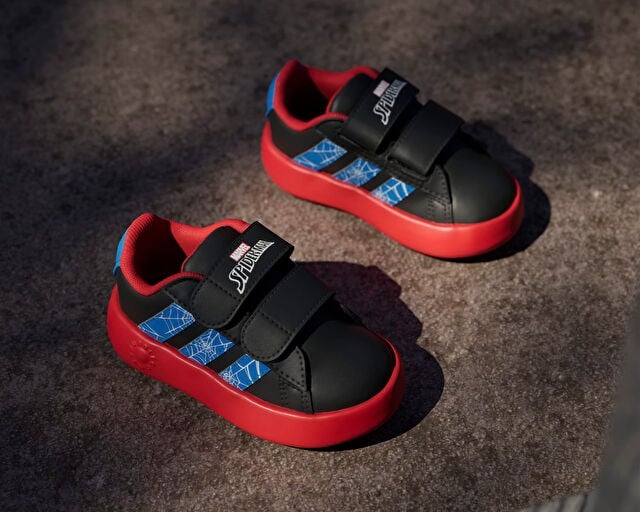 ADIDAS GRAND COURT SPIDER-MAN CF I Bebek Günlük Ayakkabı JQ7828 Siyah