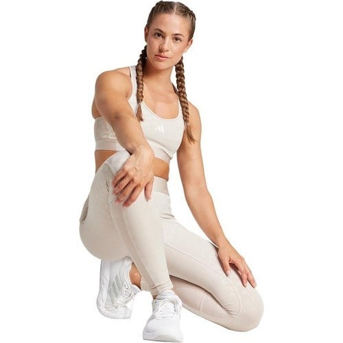 adidas HYGLM 1/1 L Q4 Bej Kadın   Tayt IK5499