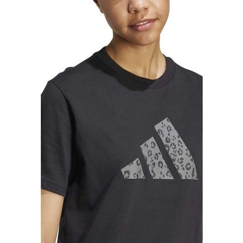 Adidas Kadın Siyah Bisiklet Yaka Normal Baskılı T-Shirt JV8536 W Anımal T Özellikli Outdoor Giyim