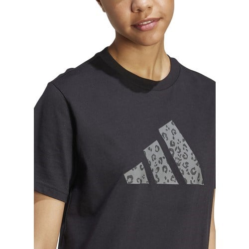 Adidas Kadın Siyah Bisiklet Yaka Normal Baskılı T-Shirt JV8536 W Anımal T Özellikli Outdoor Giyim