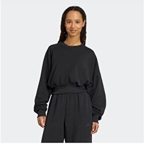 adidas Kadın Siyah Sweat Shirt Uzun Kollu Düz Desenli Regular Fit Cepsiz