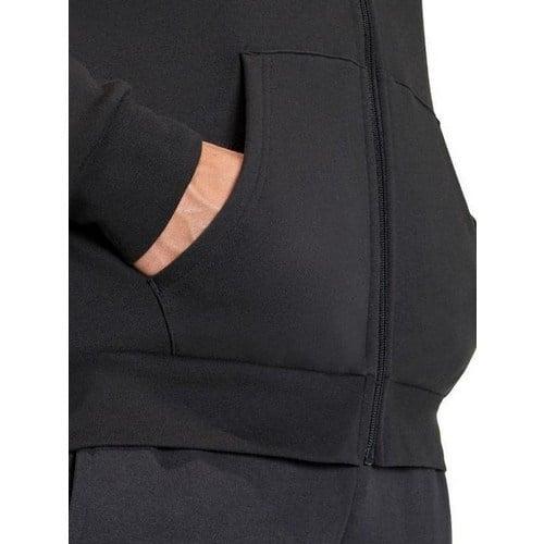 Adidas KF5945 ENT26 Fz Erkek Sweatshirt Siyah Düz Desenli Kapüşonlu Rahat Kesim Sezon