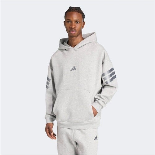 adidas M FI3SHD HLD Gri Erkek Loose Fit Düz Desenli Sweatshirt Sezonluk