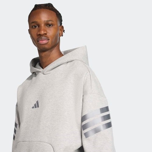 adidas M FI3SHD HLD Gri Erkek Loose Fit Düz Desenli Sweatshirt Sezonluk