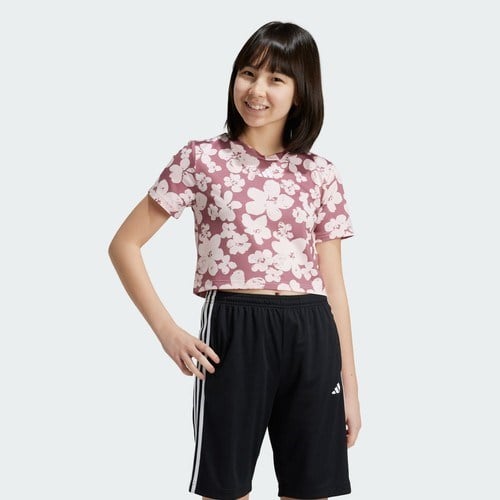 Adidas Performance IW3289 Train Essentials Seasonal Printed Cropped Training Tee Kids
