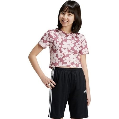 Adidas Performance IW3289 Train Essentials Seasonal Printed Cropped Training Tee Kids