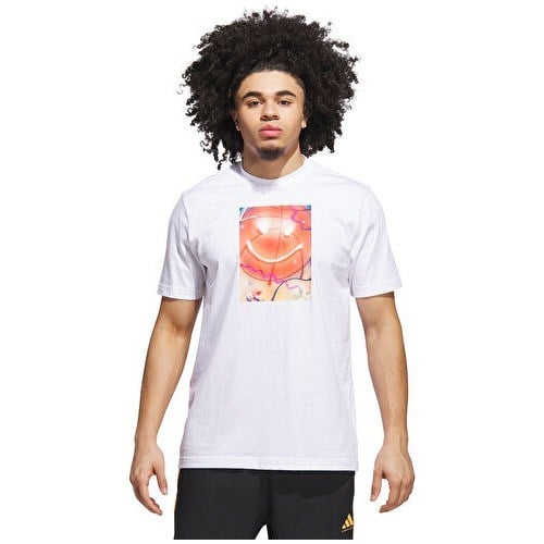 Adidas Performance JV8433 Basketball Is Happiness Graphic Tee