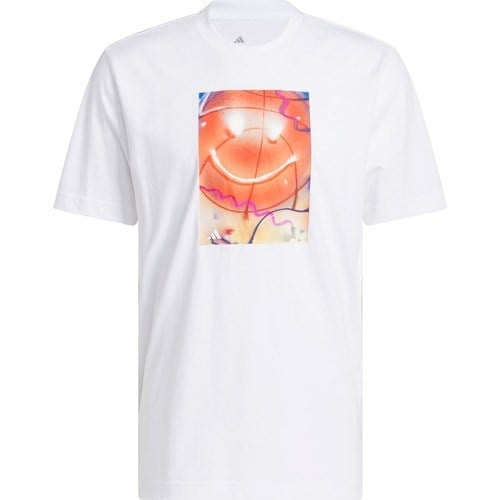 Adidas Performance JV8433 Basketball Is Happiness Graphic Tee