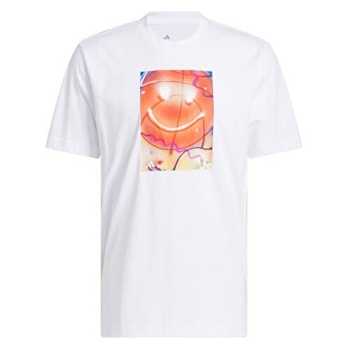 Adidas Performance JV8433 Basketball Is Happiness Graphic Tee