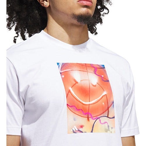 Adidas Performance JV8433 Basketball Is Happiness Graphic Tee