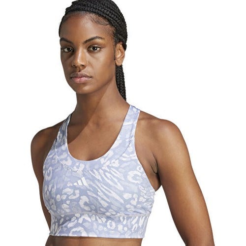 Adidas Run Pkt Ms Aop Kadın Antrenman Sporcu Sütyeni JN9694 Gri