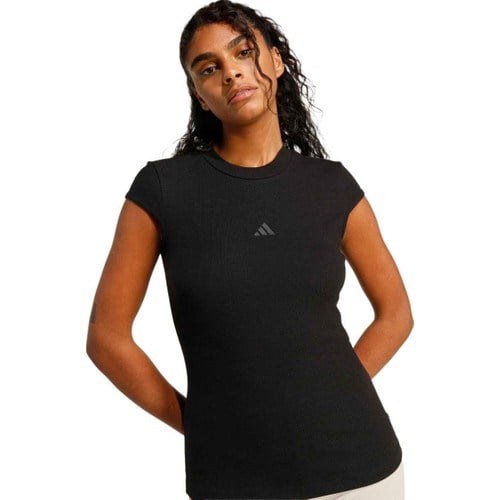 Adidas Seasonal Essentials Ribana Kadın Siyah Yuvarlak Yaka Tişört