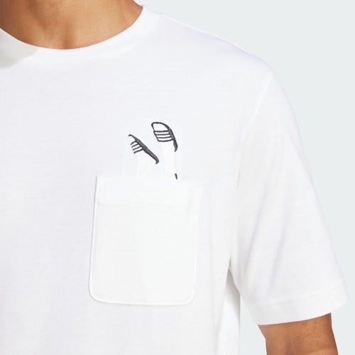 Adidas Sportswear JC5282 Lounge Slides Graphic Pocket Tee