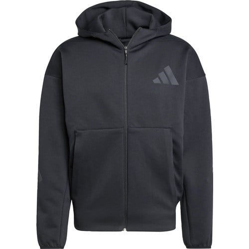 adidas Sportswear JE7538 Kapüşonlu Z.N.E. Full-Zip Erkek Sweatshirt Siyah Düz Desen 2024 Sonbahar - Kış