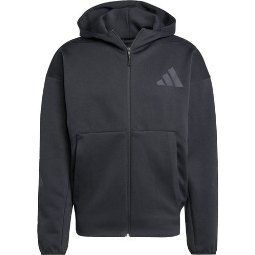 adidas Sportswear JE7538 Kapüşonlu Z.N.E. Full-Zip Erkek Sweatshirt Siyah Düz Desen 2024 Sonbahar - Kış