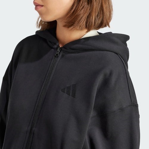 Adidas Sportswear JJ1251 ALL SZN French Terry Bol Tam Boy Fermuarlı Kapüşonlu Üst
