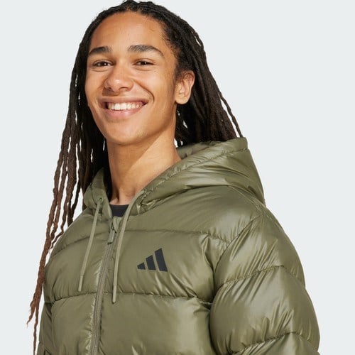 Adidas Sportswear JW2979 Essentials CLIMAWARM Synthetic Down Puffer Hooded Jackets
