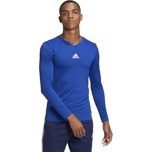 adidas Team Base Tee Erkek Futbol Uzun Kollu Antrenman Tişörtü GK9088 Mavi