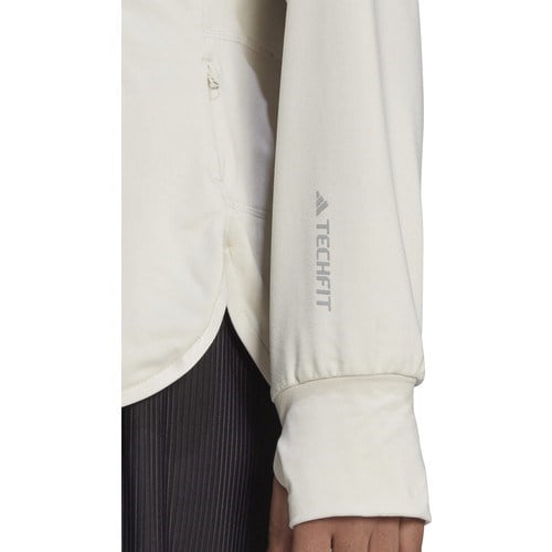 adidas Tech Fit Aeroready Warm 1/4 Zip Kadın Ekru Kapüşonlu Sweatshirt