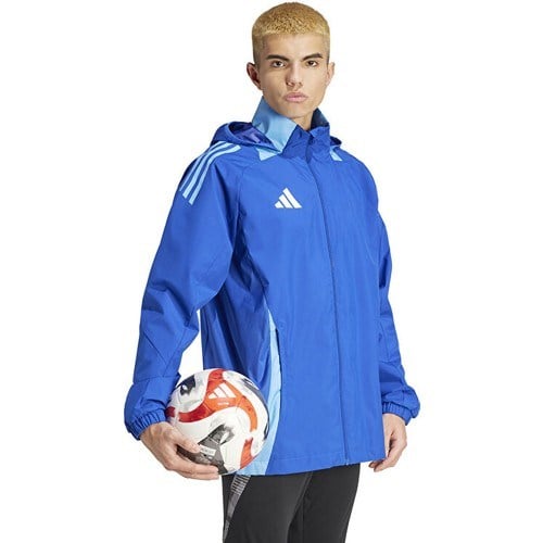 adidas TIRO24 C Awjkt Erkek Futbol Antrenman Ceketi 2XL Uzun Kol Midi Kesim Mavi IR7561