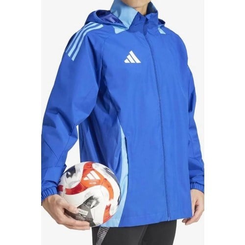 adidas TIRO24 C Awjkt Erkek Futbol Antrenman Ceketi 2XL Uzun Kol Midi Kesim Mavi IR7561