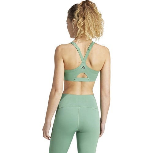 Adidas Tlrdım Lux Zip Kadın Antrenman Sporcu Sütyeni IT6655 Yeşil