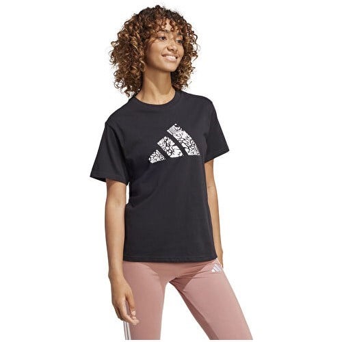 Adidas W C Camo Tee Kadın Günlük Tişört JJ4110 Siyah