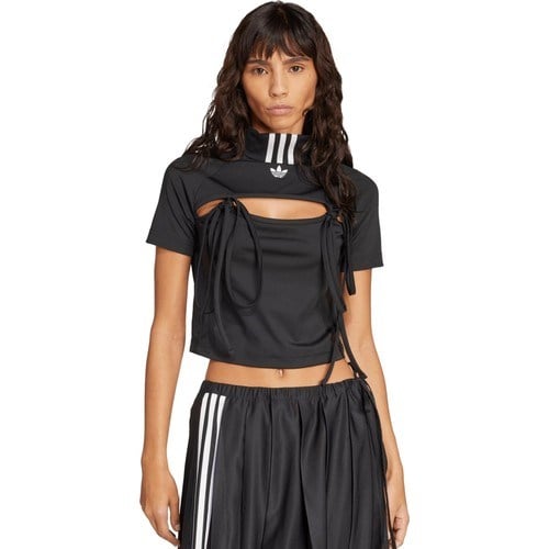 AJX2537 Adidas Rıbbon Crop Top Kadın T-Shirt Siyah