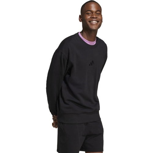 IX1261 M A Szn Ft Crw Siyah Erkek Yuvarlak Yaka Loose Fit Sweatshirt
