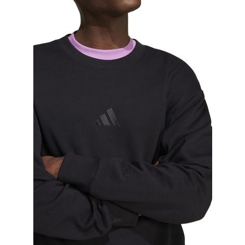 IX1261 M A Szn Ft Crw Siyah Erkek Yuvarlak Yaka Loose Fit Sweatshirt