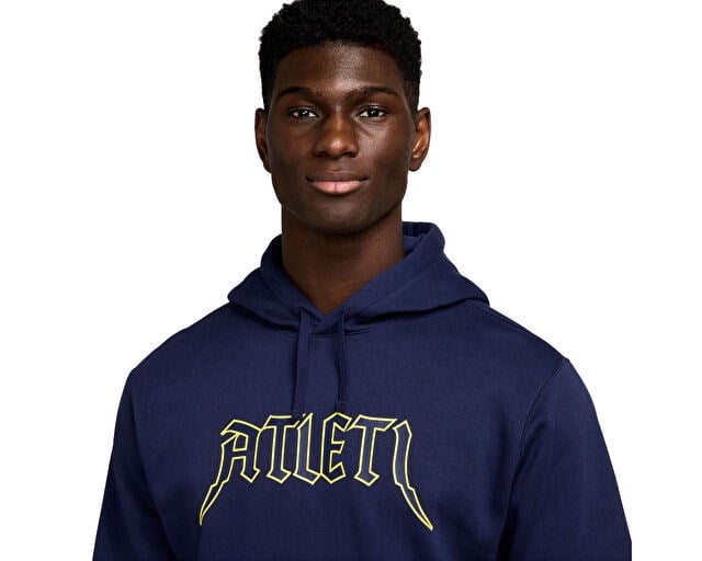NIKE ATM M NSW CLUB HDY PO BB GX Erkek Futbol Sweatshirts HM2845-424 Mavi