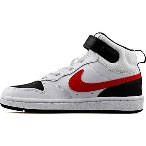Nike Çocuk Beyaz - Siyah Yürüyüş Ayakkabısı CD7783-110 Court Borough Mıd 2 (Psv
