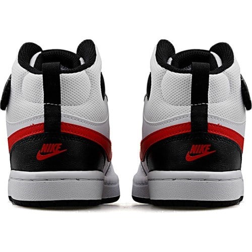 Nike Çocuk Beyaz - Siyah Yürüyüş Ayakkabısı CD7783-110 Court Borough Mıd 2 (Psv