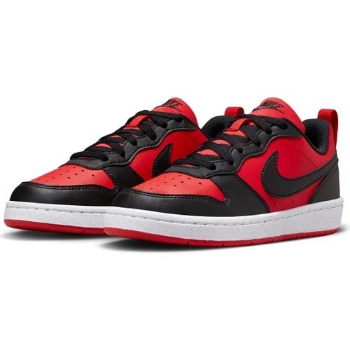 Nike Court Borough Low Recraft (Gs) Erkek Çocuk Spor Ayakkabı Düz Taban Kırmızı Siyah Renk