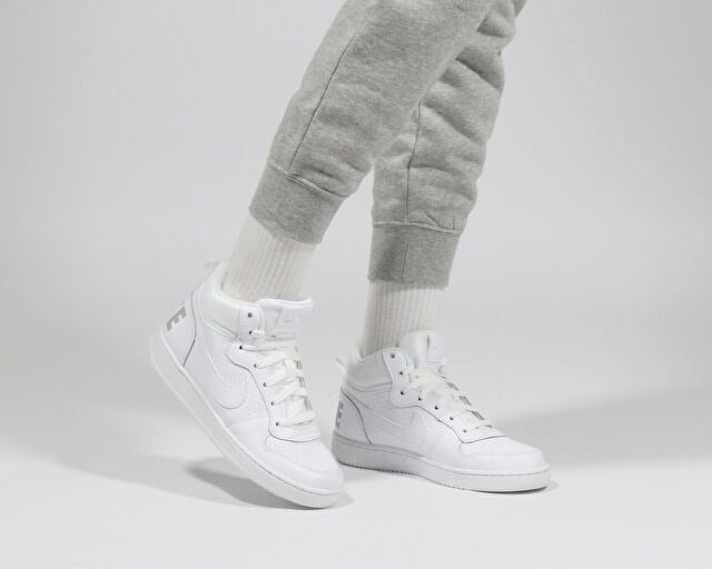NIKE COURT BOROUGH MID (GS) Genç Günlük Ayakkabı 839977-100 Beyaz