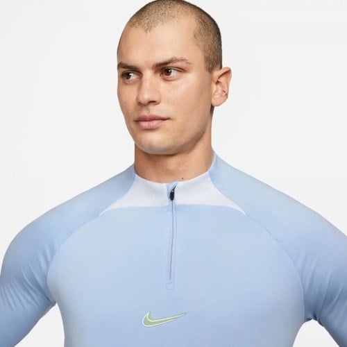 Nike Dri Fit Strike Erkek Mavi Dik Yaka Uzun Kol Tişört
