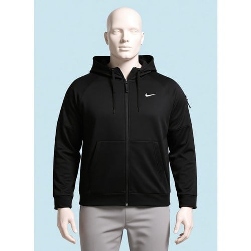 Nike Kapüşonlu Baskılı Erkek Sweatshirt Siyah Gri Gümüş Düz Desenli M Beden