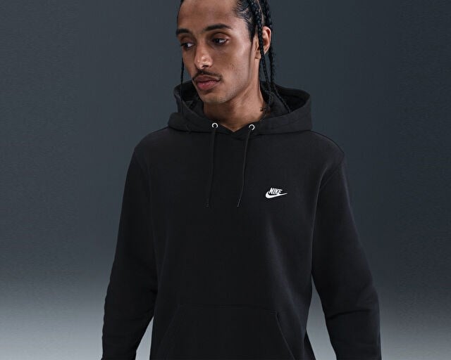 NIKE M NK CLUB BB PO HOODIE Erkek Günlük Sweatshirts FN3859-010 Siyah