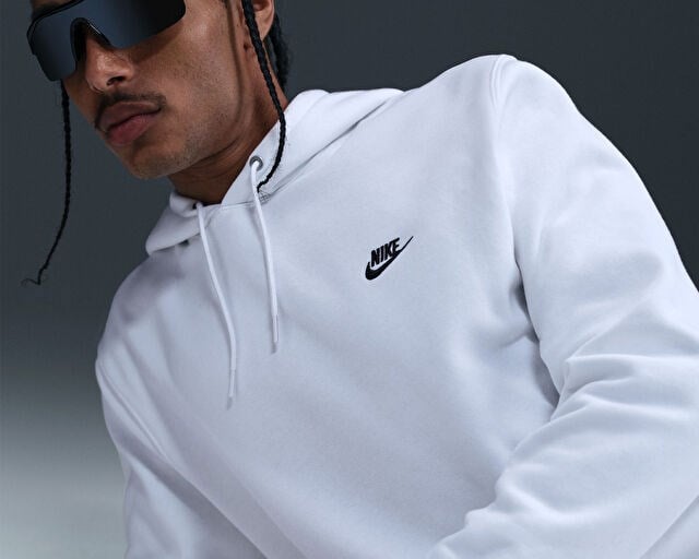 NIKE M NK CLUB BB PO HOODIE Erkek Günlük Sweatshirts FN3859-100 Beyaz