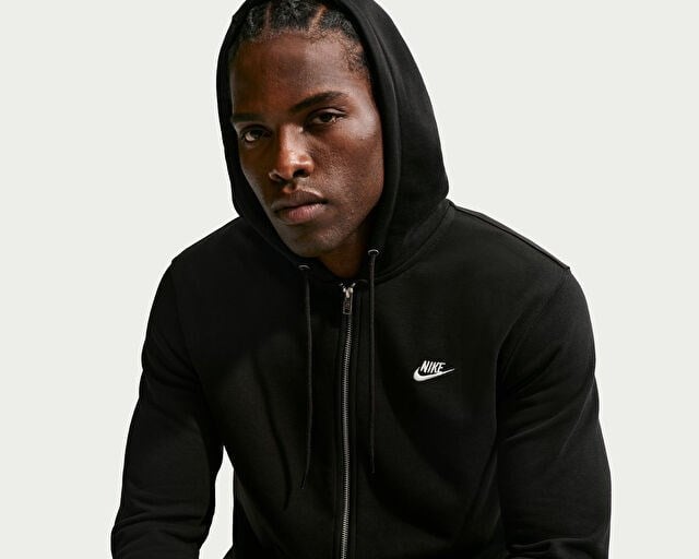 NIKE M NK CLUB FT FZ HDY FUTBOL Erkek Günlük Ceket IF0676-010 Siyah