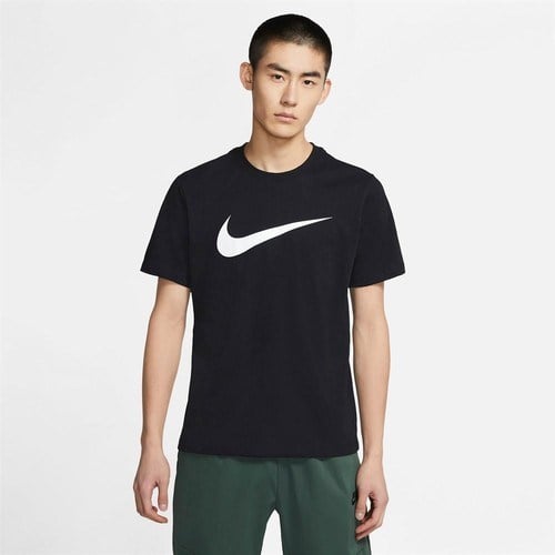 Nike M Nsw Tee Icon Swoosh Erkek Siyah T-Shirt DC5094-010 Nefes Alabilir Kumaş Şık Tasarım