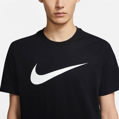 Nike M Nsw Tee Icon Swoosh Erkek Siyah T-Shirt DC5094-010 Nefes Alabilir Kumaş Şık Tasarım