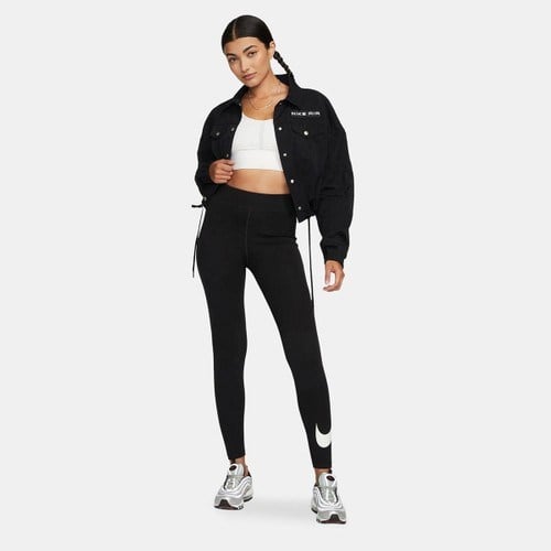 Nike Siyah - Gri - Gümüş Kadın Dar Paça Slim Fit Tayt DV7795-010 W Nsw Nk Clsc Gx Hr Tght