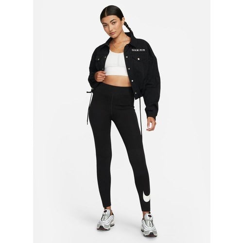 Nike Siyah - Gri - Gümüş Kadın Dar Paça Slim Fit Tayt DV7795-010 W Nsw Nk Clsc Gx Hr Tght