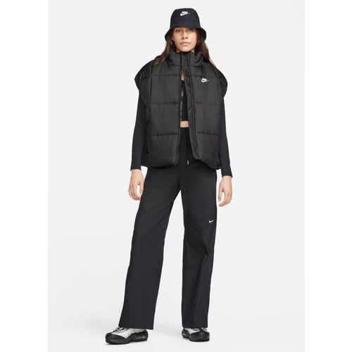 Nike Siyah - Gri - Gümüş Kadın Dik Yaka Regular Fit Yelek FB7679-010 W Nsw Tf Thrmr Clsc Vest