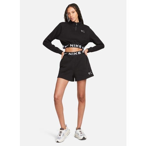 Nike Siyah - Gri - Gümüş Kadın Yuvarlak Yaka Regular Fit Uzun Kollu T-Shirt FB8067-010 W Nsw Aır Flc Top