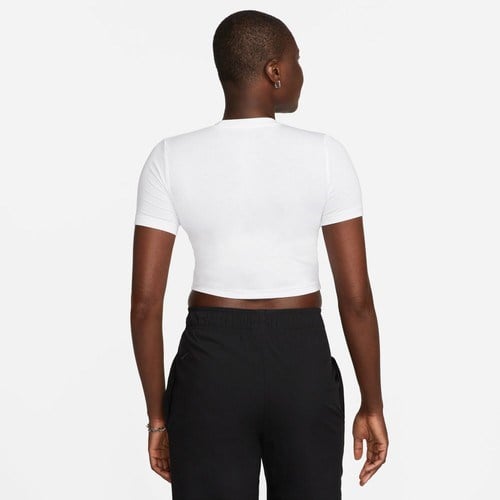 Nike Sportswear Essential Slim-Fit Crop Kadın Beyaz Günlük T-SHIRT.100