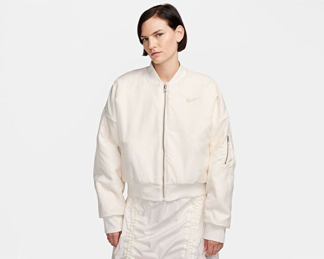 NIKE SPORTSWEAR Kadın Günlük Çift Taraflı Bomber Ceket FB8692-133 Krem