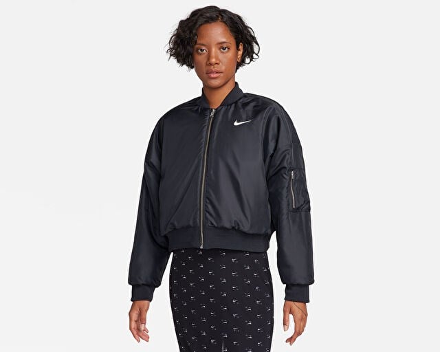 NIKE SPORTSWEAR Kadın Günlük Çift Taraflı Bomber Ceket FB8692-010 Siyah